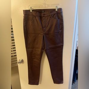 Burgundy Matte Leather Pants